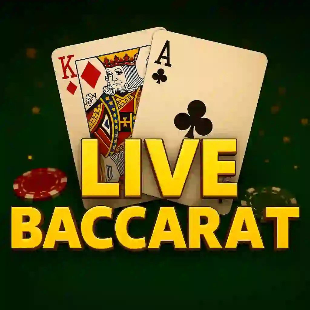 Live Baccarat slot icon by Evolution, available at Wolf Casino
